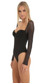 Picture thumb Evonne Glitter Mesh Long Sleeve Bodysuit in Black. Source: https://media.lucyinthesky.com/data/Dec22/170xAUTO/d92ce301-e56d-4559-acd3-102b93533adc.jpg