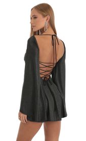 Picture thumb Sirena Foil Flare Sleeve Dress in Black. Source: https://media.lucyinthesky.com/data/Dec22/170xAUTO/e3ce8fda-cbf2-4e39-b317-e7f14819d605.jpg