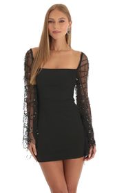 Picture thumb Korra Sequin Flare Sleeve Dress in Black. Source: https://media.lucyinthesky.com/data/Dec22/170xAUTO/e804615f-0fee-48c0-b69e-0722b4fbf13c.jpg