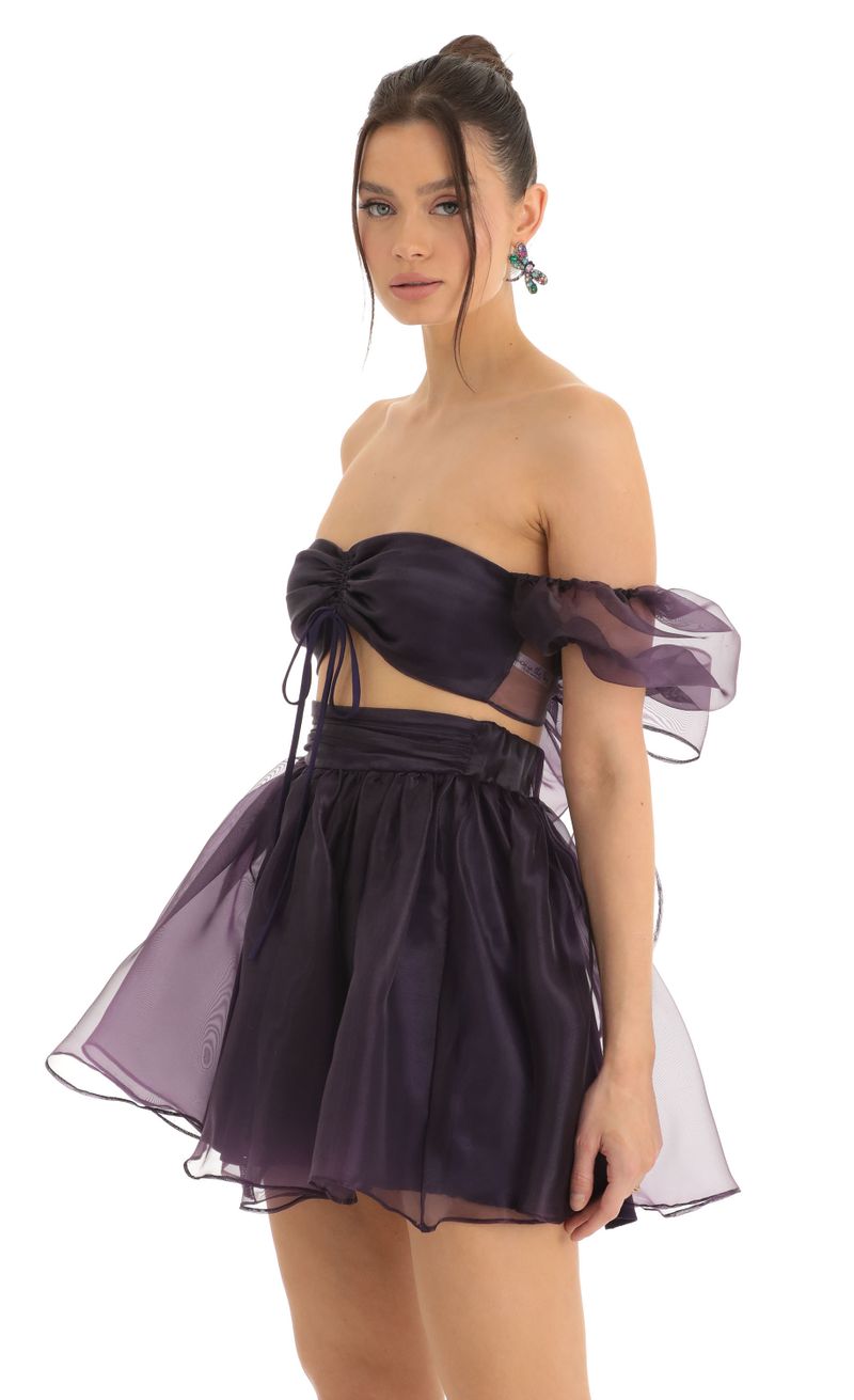 Picture Laney Two Piece Skirt Set in Purple. Source: https://media.lucyinthesky.com/data/Dec22/800xAUTO/614ce55a-63a9-40fd-a3f5-109c50fc761e.jpg