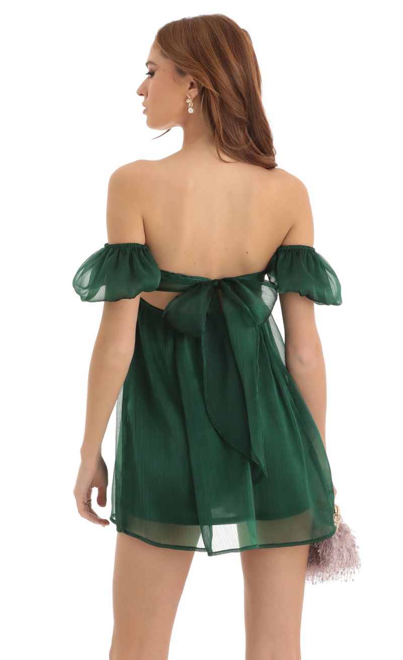 Picture Elexia Puff Sleeve Baby Doll Dress in Green. Source: https://media.lucyinthesky.com/data/Dec22/800xAUTO/77132014-dd05-4823-9be3-bc95ced8ae93.jpg