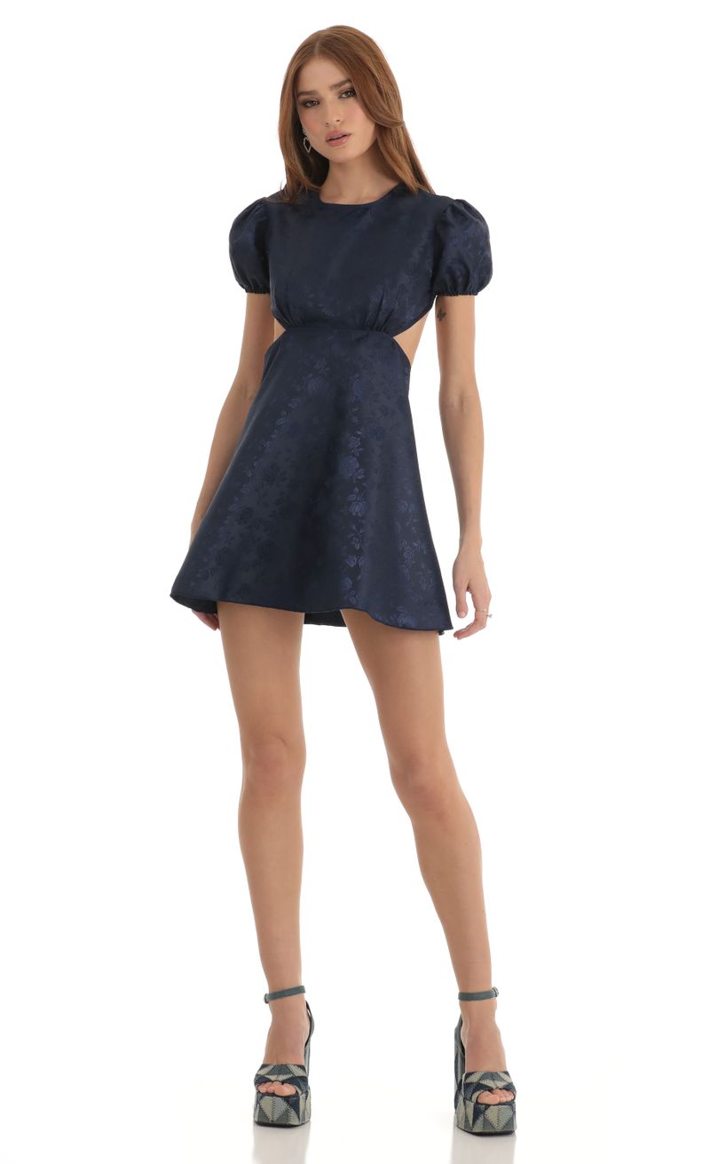 Picture Chandler Floral Jacquard Baby Doll Dress in Blue. Source: https://media.lucyinthesky.com/data/Dec22/800xAUTO/a9006ca4-eb7f-4cc4-82aa-ce12adee5c6d.jpg