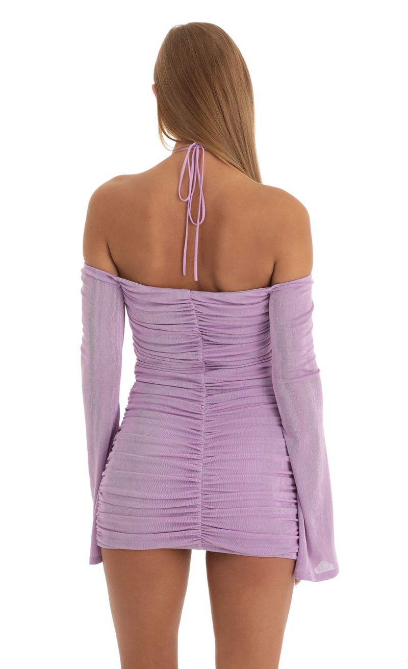 Nixi Ruched Bodycon Dress in Purple Lucy in the Sky