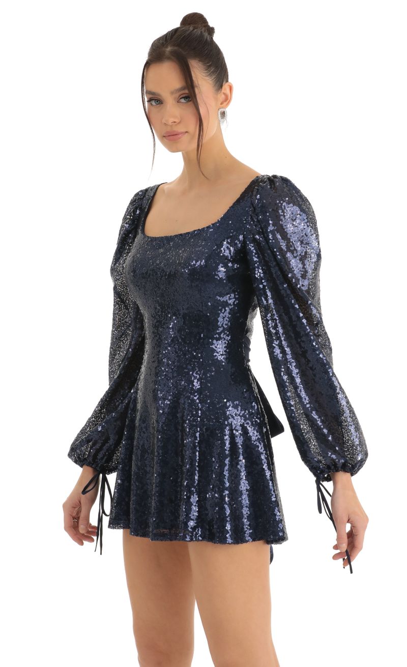 Picture Betty Sequin A-Line Dress in Blue. Source: https://media.lucyinthesky.com/data/Dec22/800xAUTO/ba5fb37a-df32-41f9-9162-cb4057d4dba3.jpg