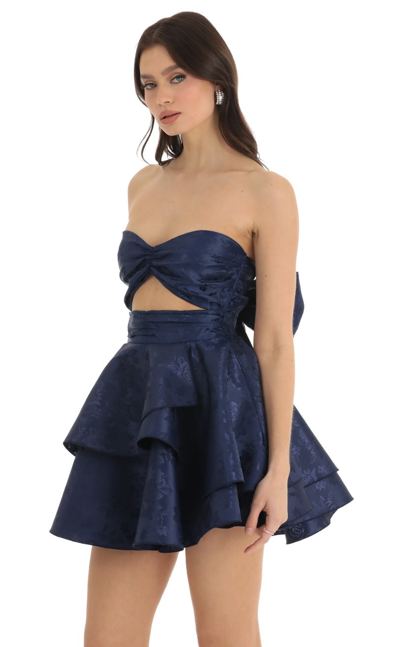 Picture Bonny Floral Jacquard Dress in Navy. Source: https://media.lucyinthesky.com/data/Dec22/800xAUTO/f0084d67-2eff-4d35-8627-8c2457561755.jpg