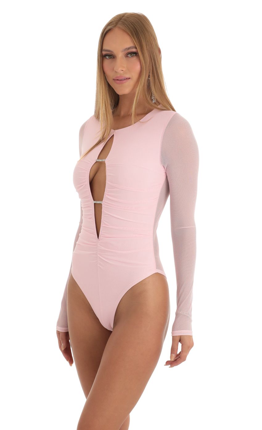 Picture Elodie Mesh Bodysuit in Pink. Source: https://media.lucyinthesky.com/data/Dec22/850xAUTO/0c52bb8e-17a7-4373-866f-54edd9b46842.jpg