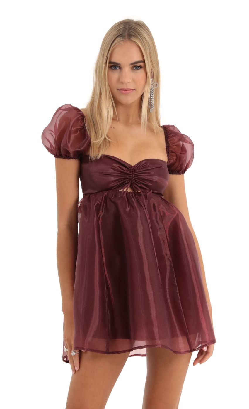 Picture Elexia Puff Sleeve Baby Doll Dress in Red. Source: https://media.lucyinthesky.com/data/Dec22/850xAUTO/0d660ffe-0974-449d-bd80-c198b433c598.jpg