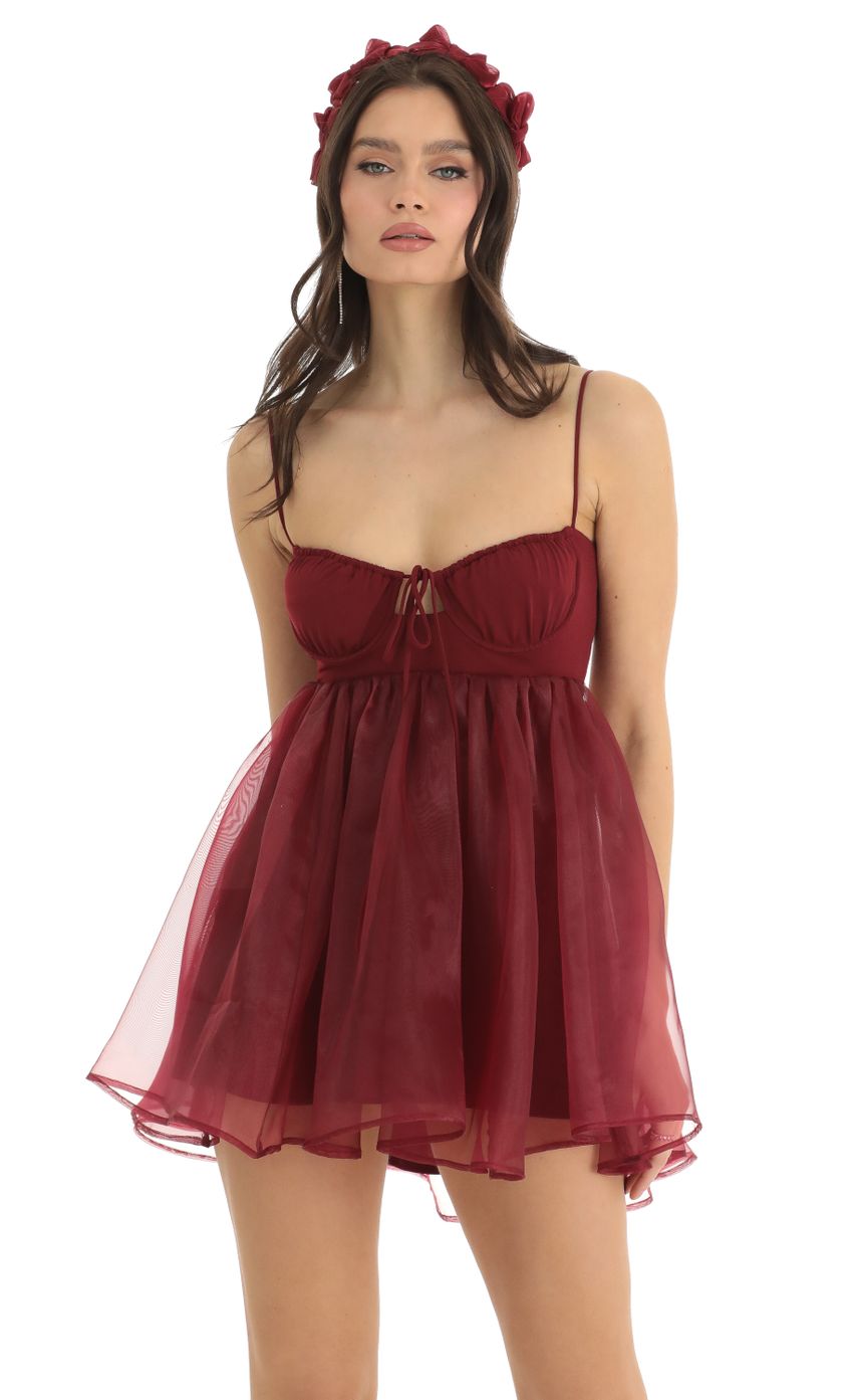 Shashi Baby Doll Dress in Red | Lucy in the Sky