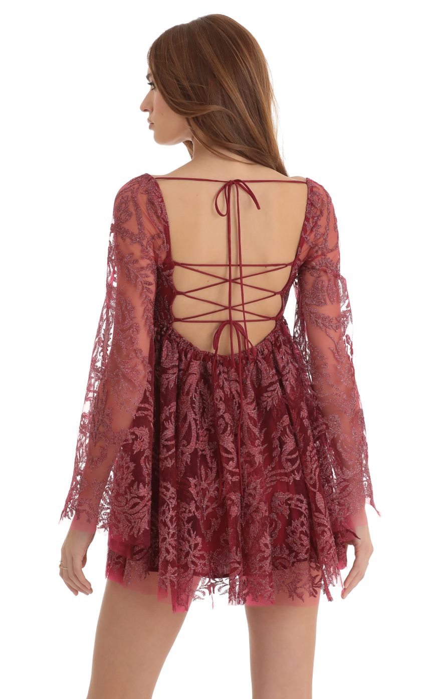 Picture Wylie Floral Long Sleeve Baby Doll Dress in Red. Source: https://media.lucyinthesky.com/data/Dec22/850xAUTO/4c26131e-6f34-418d-a531-5ac02f8b98be.jpg