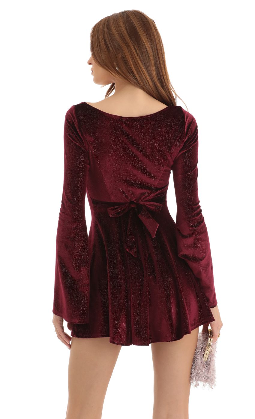 Picture Kallie Velvet Glitter A-Line Dress in Red. Source: https://media.lucyinthesky.com/data/Dec22/850xAUTO/69cc3636-4d6e-4f83-a88c-a03b899e31ff.jpg