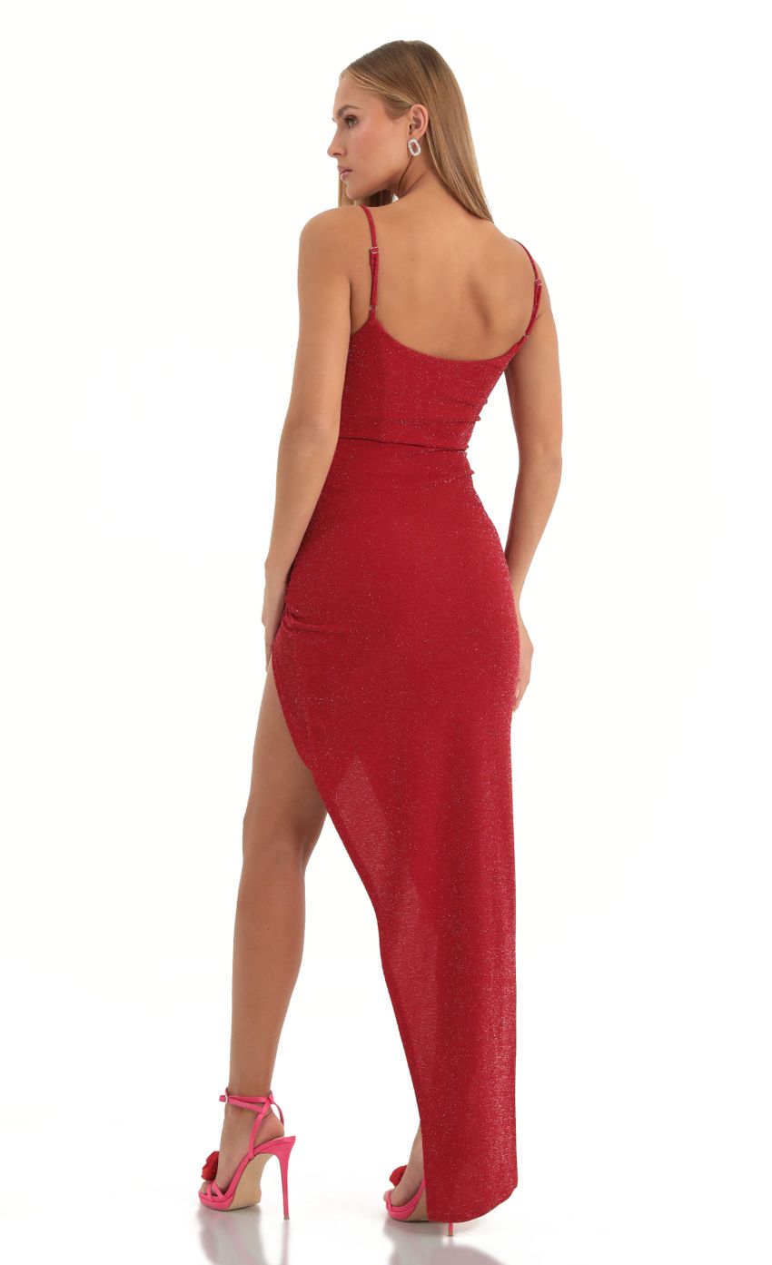 Picture Cyrus Metallic Knit Maxi Dress in Red. Source: https://media.lucyinthesky.com/data/Dec22/850xAUTO/b62bb9c1-1622-4516-9518-76ea82fcd324.jpg