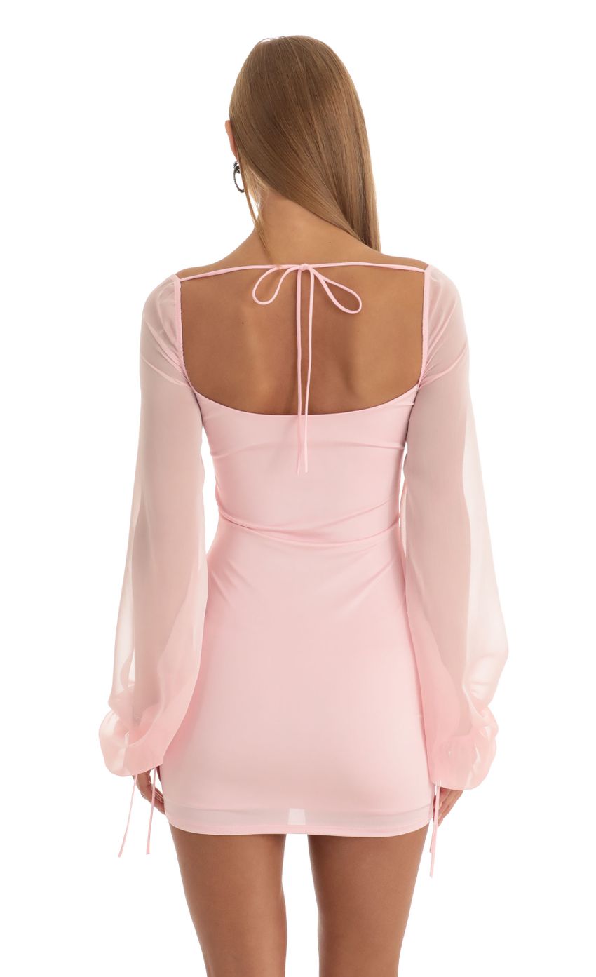 Picture Laurice Chiffon Long Sleeve Dress in Pink. Source: https://media.lucyinthesky.com/data/Dec22/850xAUTO/e18a6e7f-ae48-4434-964d-09ae8e9360d1.jpg