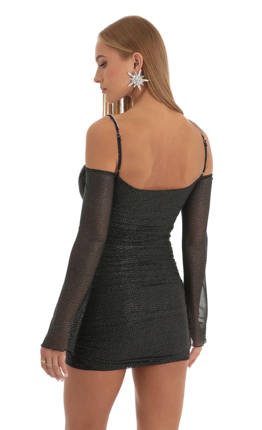 Picture Melaine Glitter Cowl Neck Dress in Black. Source: https://media.lucyinthesky.com/data/Dec22/850xAUTO/e5259467-d4ab-4768-acc1-20760cd44835.jpg