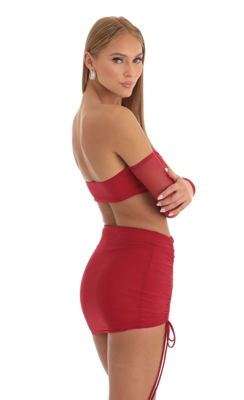 Picture Jodie Mesh Two Piece Skirt Set in Red. Source: https://media.lucyinthesky.com/data/Dec22/850xAUTO/fa8b9739-69b1-4709-b1de-6e2c6a2f4fc6.jpg