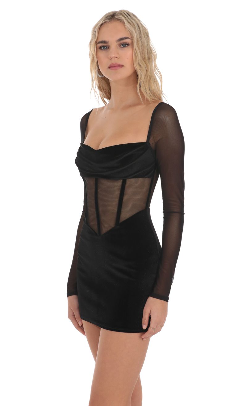 Velvet and mesh on sale dress