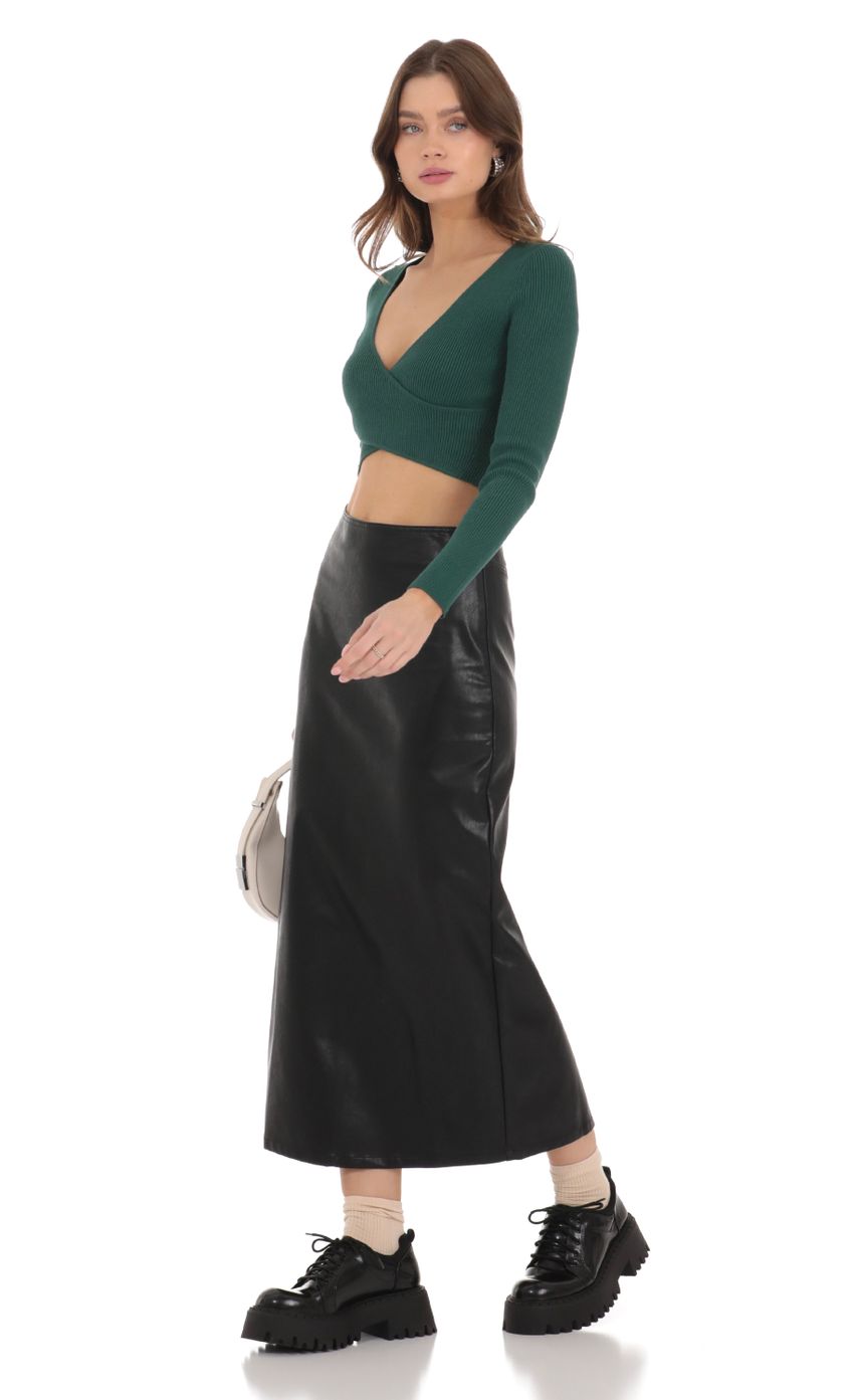 Picture Faux Leather Maxi Skirt in Black. Source: https://media.lucyinthesky.com/data/Dec23/850xAUTO/31ad9707-b0a1-4ea5-8e98-af955360eed2.jpg