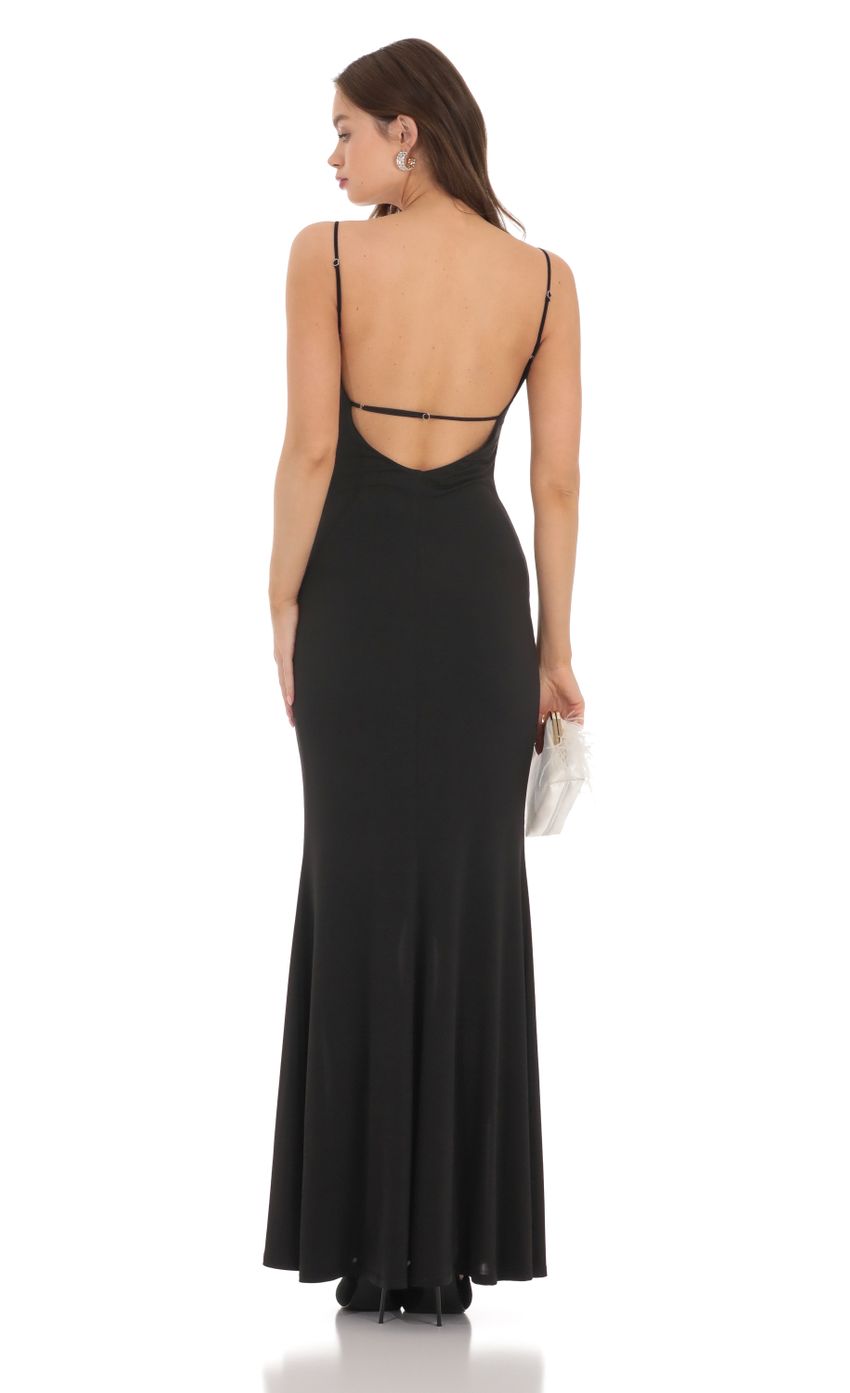 Picture Lace Cowl Neck Maxi Dress in Black. Source: https://media.lucyinthesky.com/data/Dec23/850xAUTO/d24043cc-f16f-4dca-ad8f-4fc3e82af4c7.jpg