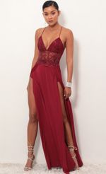 Picture Tulum Lace Maxi Dress in Merlot. Source: https://media.lucyinthesky.com/data/Feb19_1/150xAUTO/781A7810.JPG