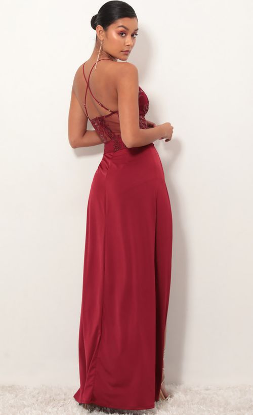 Picture Tulum Lace Maxi Dress in Merlot. Source: https://media.lucyinthesky.com/data/Feb19_1/500xAUTO/781A7856.JPG