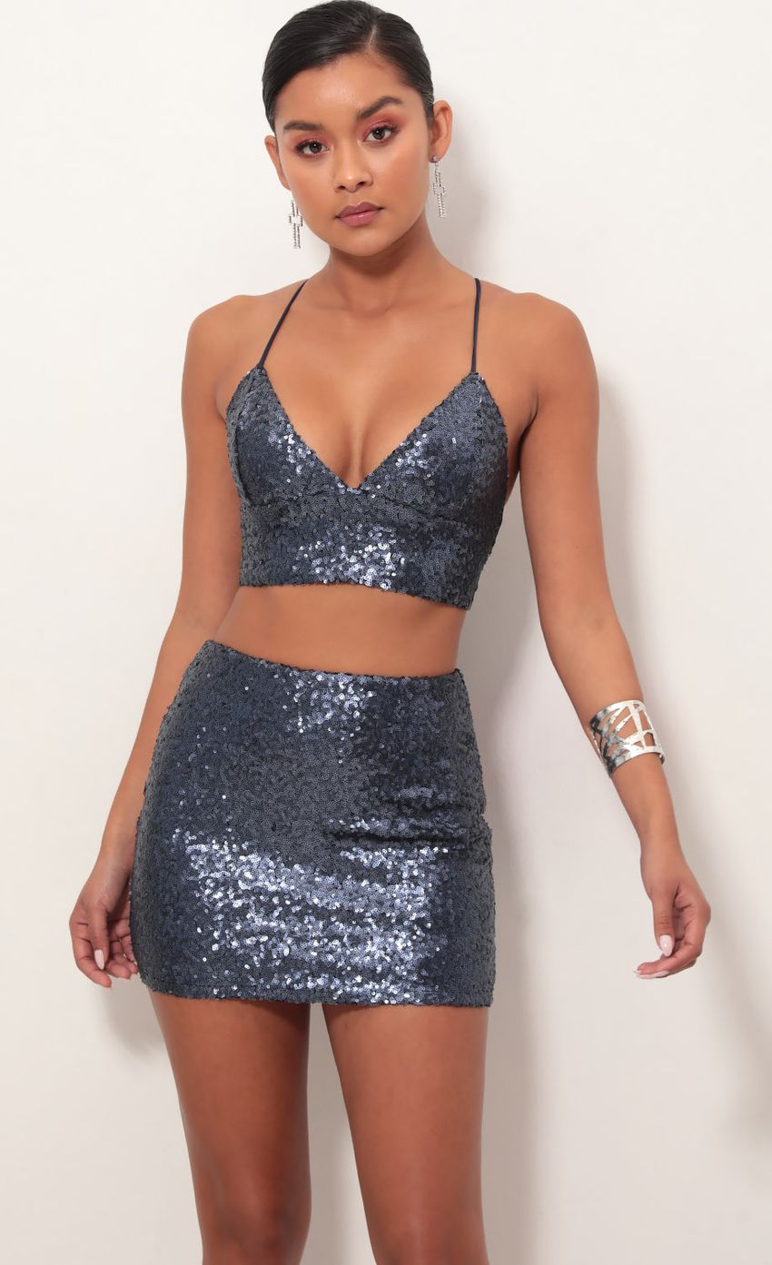 Picture Bel-air Two Piece Set In Sequin Navy. Source: https://media.lucyinthesky.com/data/Feb19_1/850xAUTO/781A8471.JPG