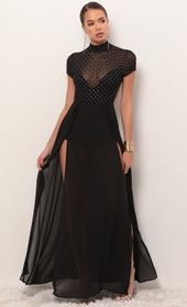 Picture thumb Couture Black Diamond Mesh Maxi Dress. Source: https://media.lucyinthesky.com/data/Feb19_2/170xAUTO/781A0830.JPG