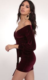 Picture thumb Off The Shoulder Wine Velvet Dress. Source: https://media.lucyinthesky.com/data/Feb20_1/170xAUTO/781A3565.JPG