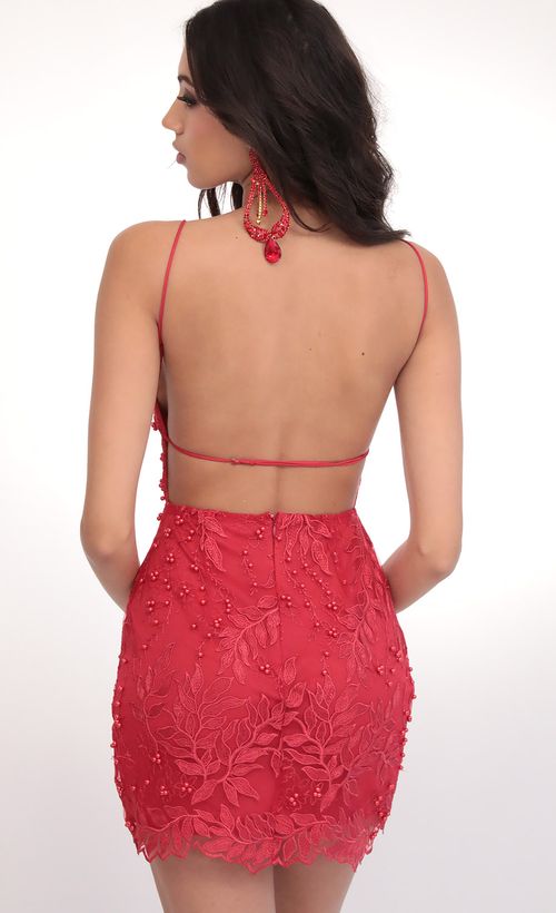 Picture Lucia Pearl Lace Dress in Red. Source: https://media.lucyinthesky.com/data/Feb20_1/500xAUTO/781A9627.JPG