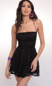 Picture thumb Nina Lace A-line Dress in Black Fuchsia. Source: https://media.lucyinthesky.com/data/Feb20_2/170xAUTO/781A1181.JPG