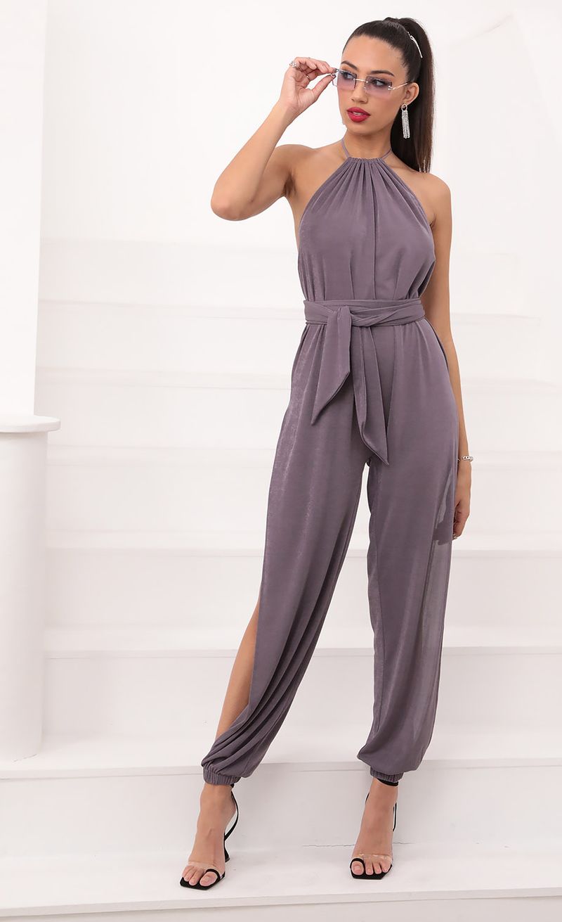 Picture Jojo Jumpsuit in Purple. Source: https://media.lucyinthesky.com/data/Feb21_1/800xAUTO/1V9A2891.JPG