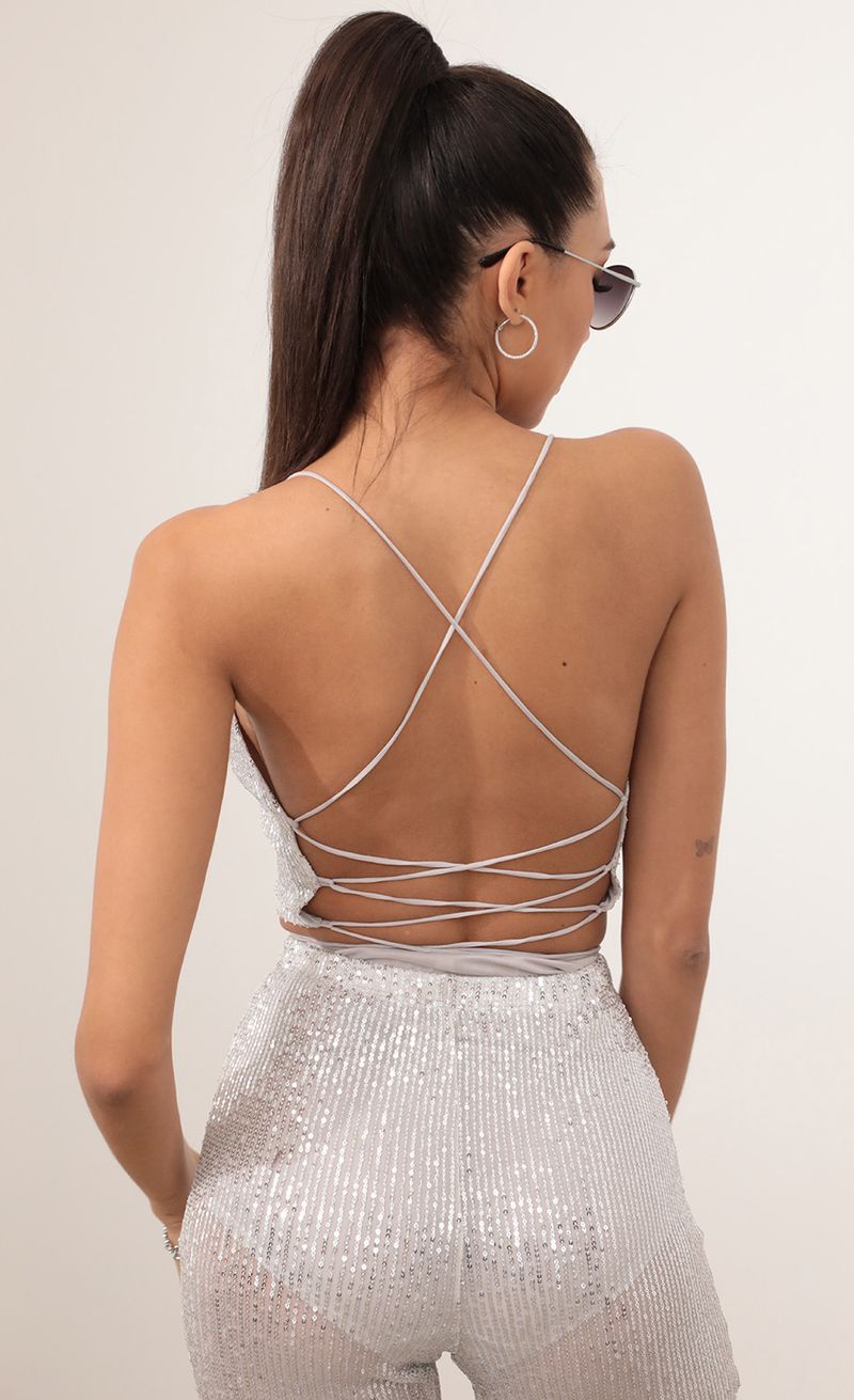 Picture Show Stopper Set in Sheer Mesh With Silver Sequins. Source: https://media.lucyinthesky.com/data/Feb21_1/800xAUTO/AT2A3128.JPG