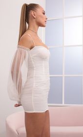 Picture thumb Natalia Mesh Draped Dress in Sparkle White. Source: https://media.lucyinthesky.com/data/Feb21_2/170xAUTO/1V9A4788.JPG