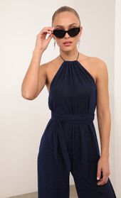 Picture thumb Jojo Halter Split Jumpsuit in Sparkle Blue. Source: https://media.lucyinthesky.com/data/Feb21_2/170xAUTO/AT2A5600.JPG