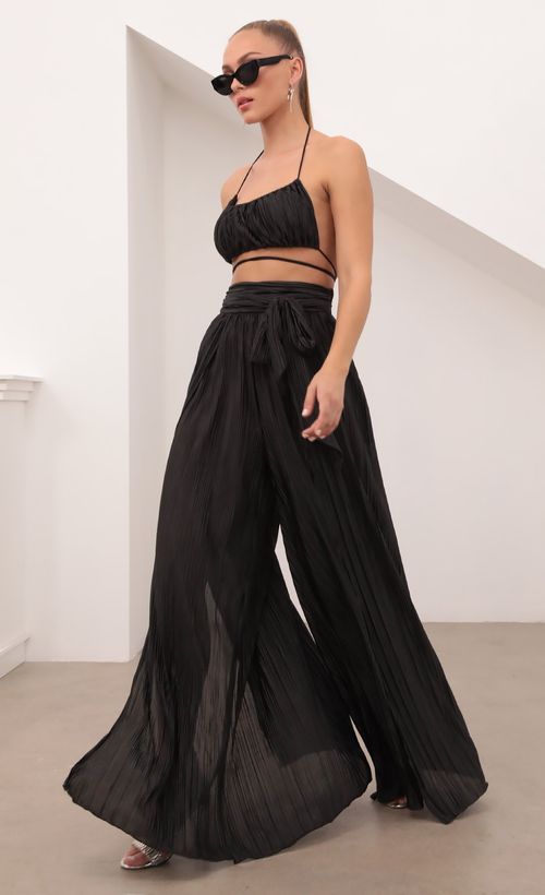 Picture Lyla Two Piece Set in Black Shimmer. Source: https://media.lucyinthesky.com/data/Feb21_2/500xAUTO/1V9A7017.JPG