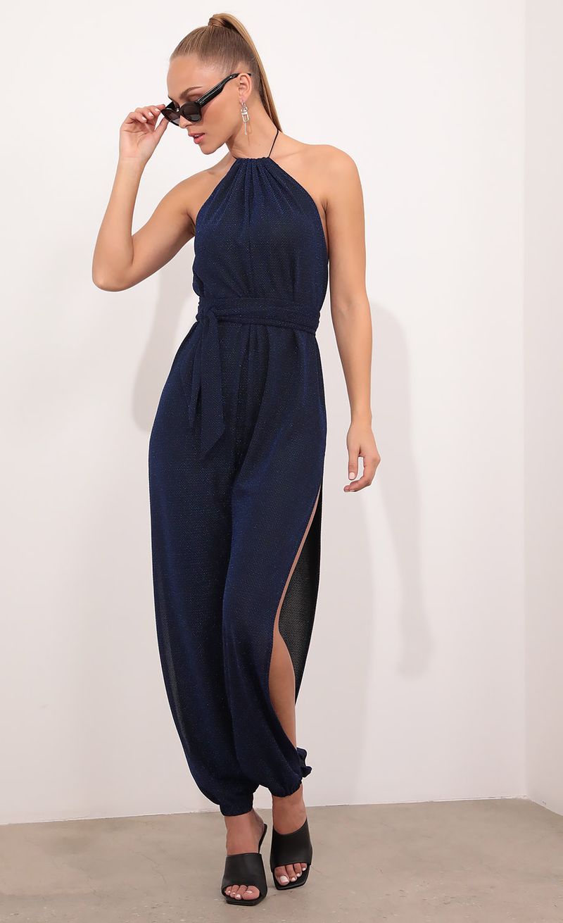 Picture Jojo Jumpsuit in Sparkle Blue. Source: https://media.lucyinthesky.com/data/Feb21_2/800xAUTO/1V9A6749.JPG
