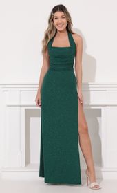 Picture thumb Celestina Maxi Dress in Shimmer Green. Source: https://media.lucyinthesky.com/data/Feb22_1/170xAUTO/1V9A2904.JPG