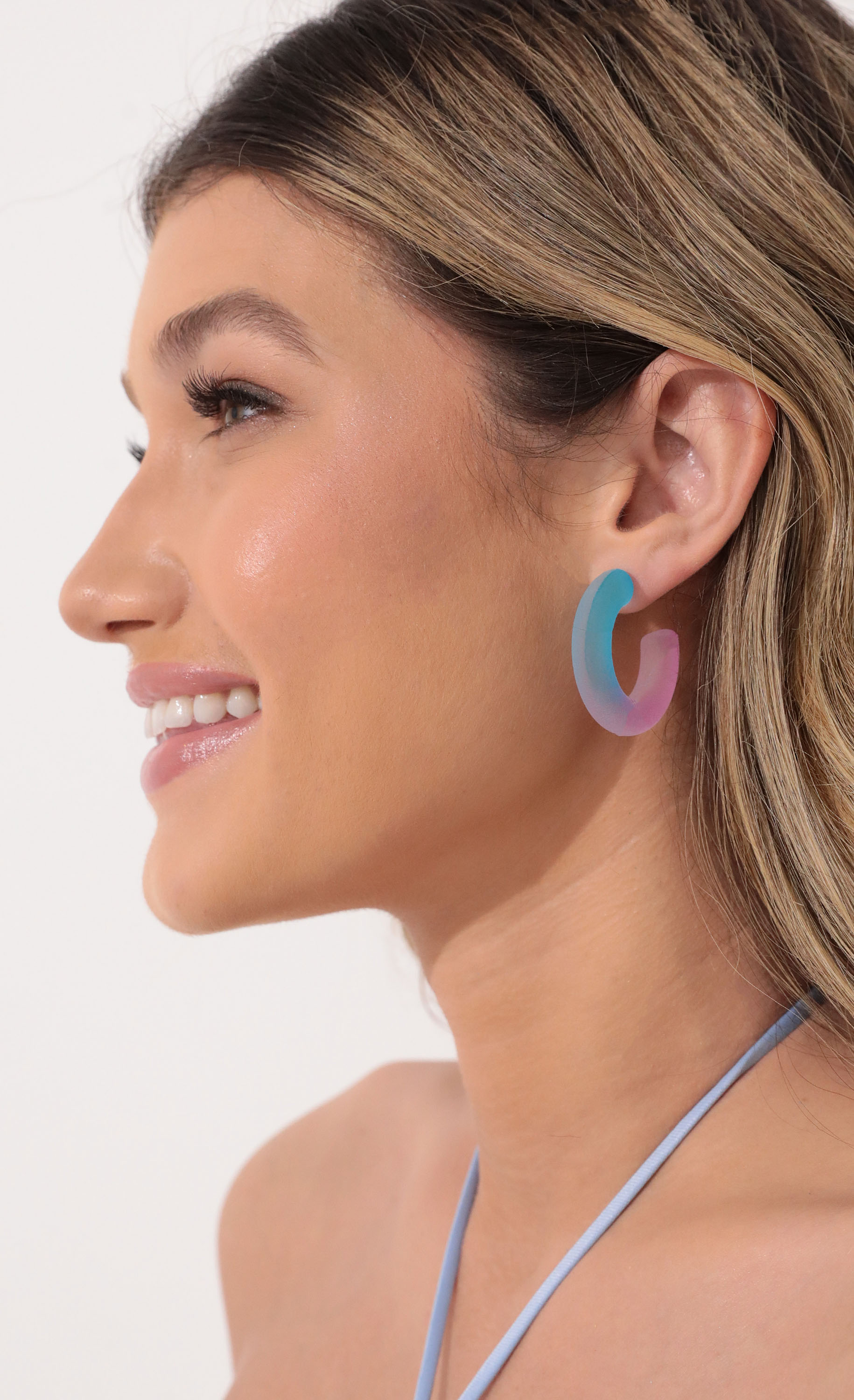 Sweet An Sour Earring in Blue and Pink
