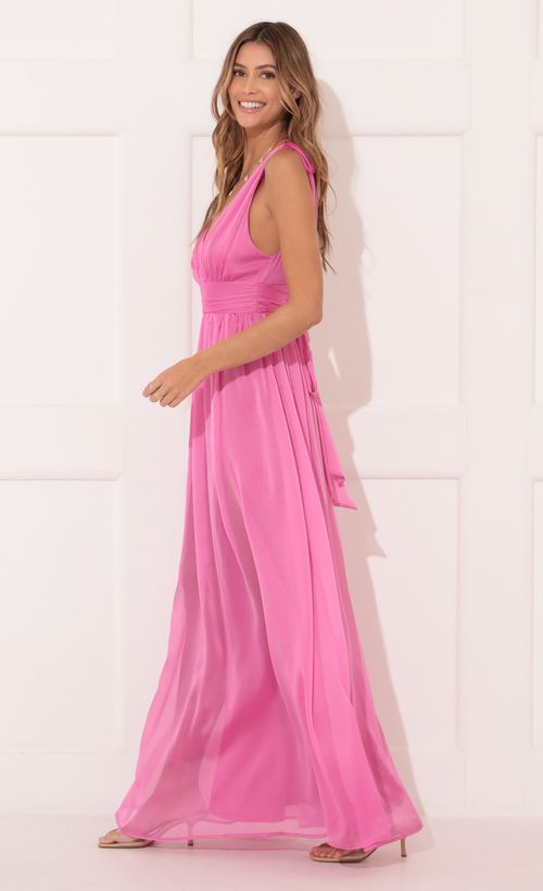Picture Leeza Chiffon Maxi Dress in Pink. Source: https://media.lucyinthesky.com/data/Feb22_1/500xAUTO/1V9A04171.JPG