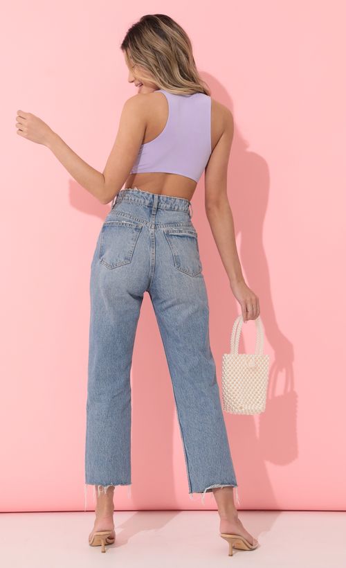 Picture Amora Racer Back Top in Lavender. Source: https://media.lucyinthesky.com/data/Feb22_1/500xAUTO/1V9A2515.JPG