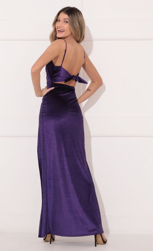 Picture Mari Maxi Dress in Velvet Purple. Source: https://media.lucyinthesky.com/data/Feb22_1/500xAUTO/1V9A6151.JPG