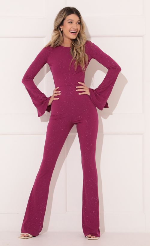 Picture Kim Shimmer Jumpsuit in Mauve. Source: https://media.lucyinthesky.com/data/Feb22_1/500xAUTO/1V9A7776.JPG