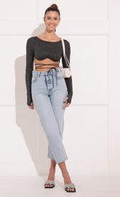 Picture thumb Khloe Crop Top in Shimmer Black. Source: https://media.lucyinthesky.com/data/Feb22_2/170xAUTO/1V9A3072.JPG