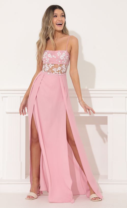 Picture Kingsley Maxi Dress in Pink. Source: https://media.lucyinthesky.com/data/Feb22_2/500xAUTO/1V9A9637.JPG