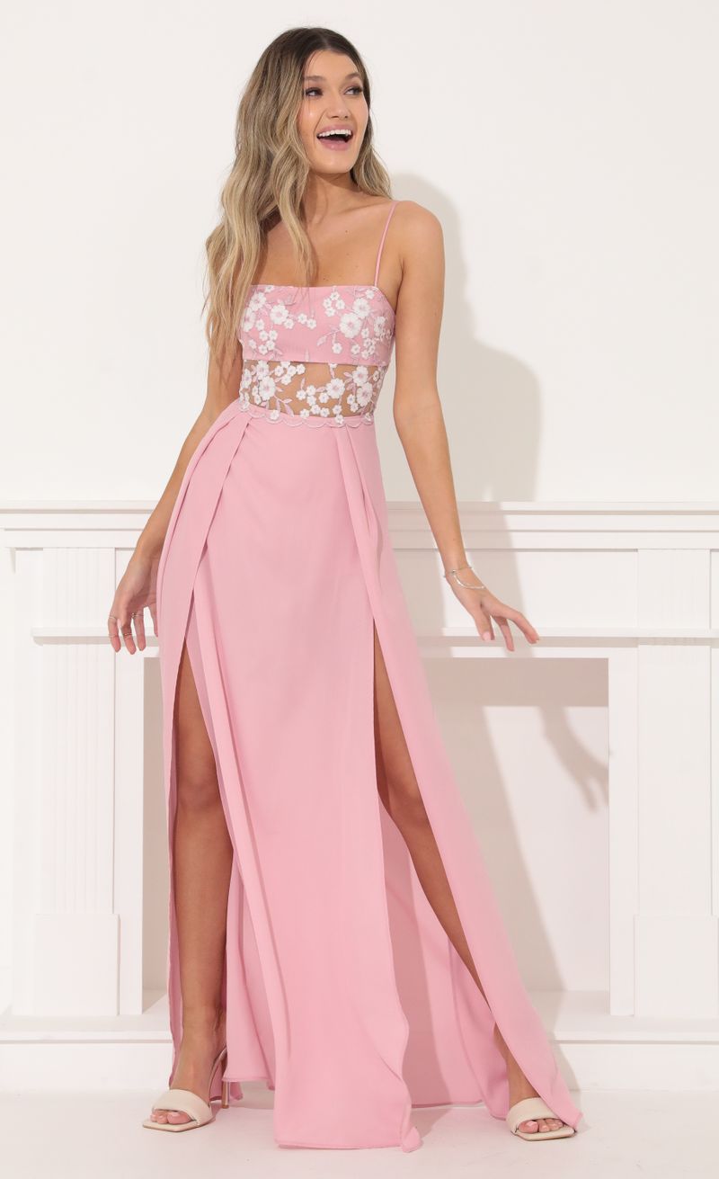 Picture Kingsley Maxi Dress in Pink. Source: https://media.lucyinthesky.com/data/Feb22_2/800xAUTO/1V9A9637.JPG