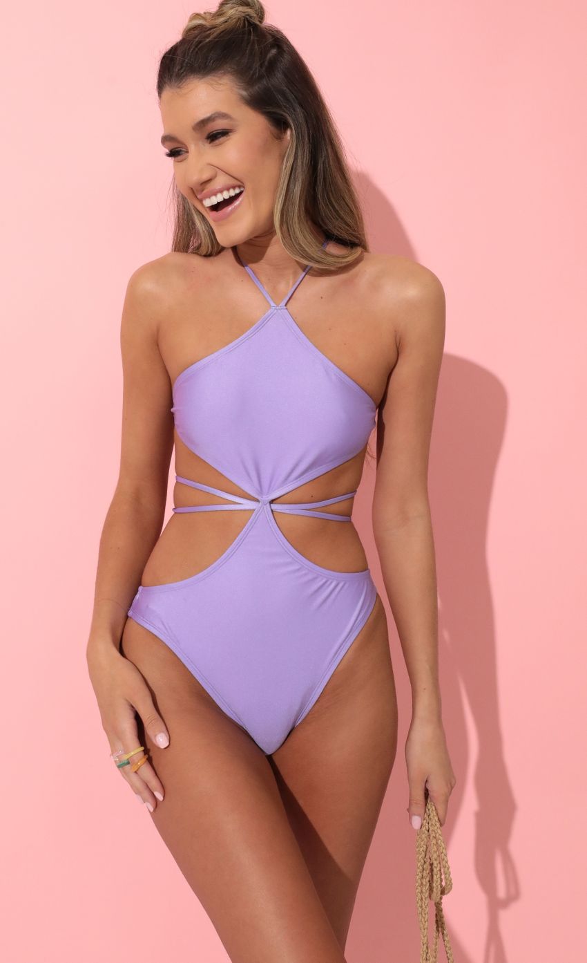 Picture Charlee One-Piece Swimsuit in Purple. Source: https://media.lucyinthesky.com/data/Feb22_2/850xAUTO/1V9A1787.JPG