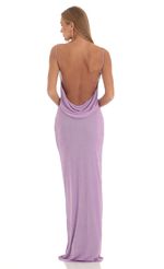 Picture Massena Draped Back Maxi Dress in Purple. Source: https://media.lucyinthesky.com/data/Feb23/150xAUTO/1eaa67e3-b211-45c1-b0be-1b11734d1ff5.jpg