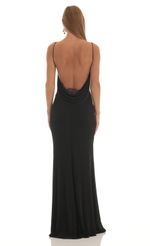 Picture Mira Lace Open Back Maxi Dress in Black. Source: https://media.lucyinthesky.com/data/Feb23/150xAUTO/4fd03320-777e-432d-ab22-674717fde8ab.jpg