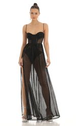 Picture Adema Metallic Knit Maxi Dress in Black. Source: https://media.lucyinthesky.com/data/Feb23/150xAUTO/98b6fd67-fd4b-4157-8a6e-d8a10ef1c84b.jpg