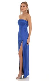 Picture thumb Nicholya Satin Pleated Strapless Maxi Dress in Royal Blue. Source: https://media.lucyinthesky.com/data/Feb23/170xAUTO/02414f63-5697-4c23-8fae-5310e17c3328.jpg