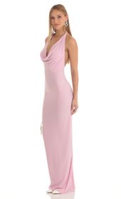 Picture thumb Razz Gathered Back Halter BodyCon Maxi Dress in Pink. Source: https://media.lucyinthesky.com/data/Feb23/170xAUTO/26d73336-0cd5-4aab-a2a1-bbc4ee9380c3.jpg