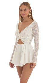 Picture thumb Keira Sequin Lace Romper in White. Source: https://media.lucyinthesky.com/data/Feb23/170xAUTO/5addaea7-04fc-4373-b383-9aae61581018.jpg